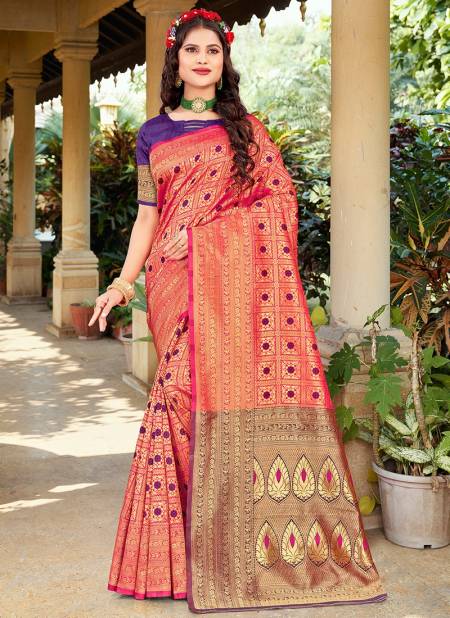 1008 Santraj New Fancy Wear Designer Heavy Silk Saree Collection 1008-Pink